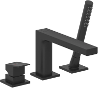 KLUDI-DECUS однорычажный смеситель для ванны и душа, 3 отв., черный мат