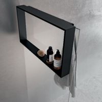 Полка с крючком 60x40 см Novellini Frame, цвет Black Matt