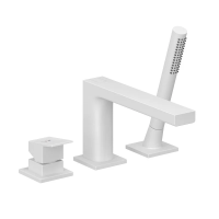 KLUDI-DECUS однорычажный смеситель для ванны и душа, 3 отв., белый мат