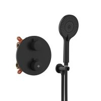 IO Round Встраиваемый термостат на 2/3 выхода с гарнитуром, черный