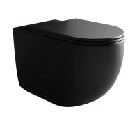 Ceramicanova  Чаша унитаза METROPOL Rimless, ниж. под, глуб. смыв, креп. и сид.-крыш.,черный матовый