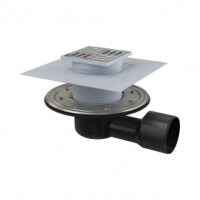 ALCAPLAST Трап 105 105/50/75, подводка – боковая, решетка – нержавеющая сталь