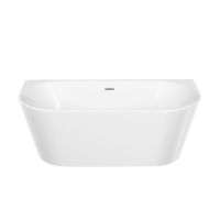 Sancos Ванна First акриловая отдельностоящая пристенная,белая,донный клапан "Click-Clack",хром