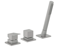 KLUDI-DECUS однорычажный смеситель для ванны и душа, 3 отв., без излива, брашированный никель