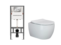 Комплект Подвесной унитаз FORMA Rimles CN3009+ Система инстал. Balance кнопка Circle CN121001CH