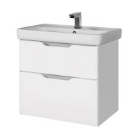 Dreja Q 70 см, Тумба под умывальник подвесная , 2 ящика, белый глянец