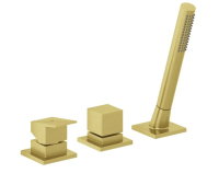 KLUDI-DECUS однорычажный смеситель для ванны и душа, 3 отв.брашированное золото