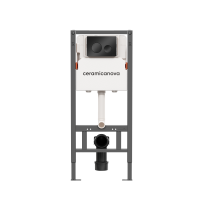 Ceramicanova система инсталляции Balance с кнопкой смыва Circle, цвет черный матовый, с креплениями