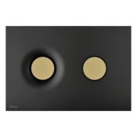 ALCAPLAST Панель смыва, для скрытых систем инсталляции, черный-мат/золотой-мат M1978-7