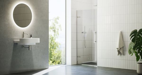 Душевая дверь RAVAK COSD1 90, профиль хром, прозрачное стекло