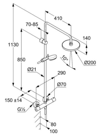 Душевая система LOGO DUAL SHOWER SYSTEM с термостатом