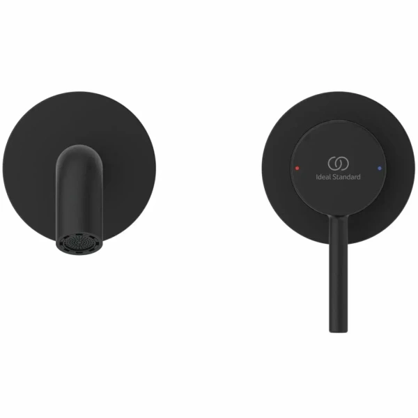 IS CERALINE NUOVO Смеситель для раковины настенный, излив 180 мм, черный матовый