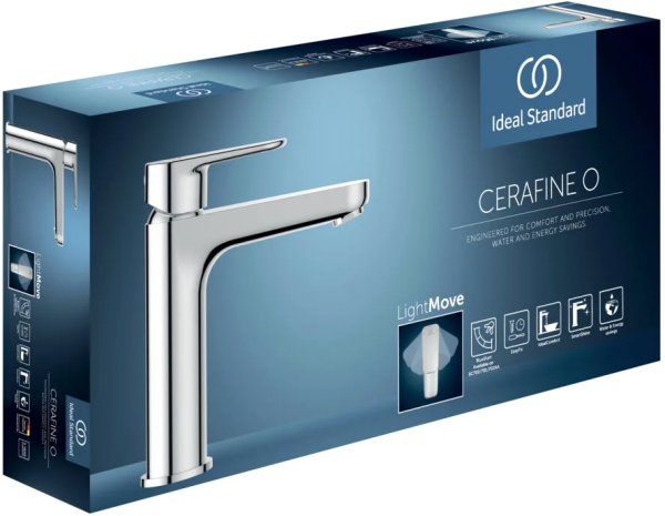 IS CERAFINE O,  Смеситель для раковины, с д/кл, silver