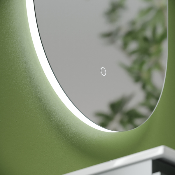 SANCOS Зеркало Oval, фоновая подсветка 450х900 с сенсорным управлением