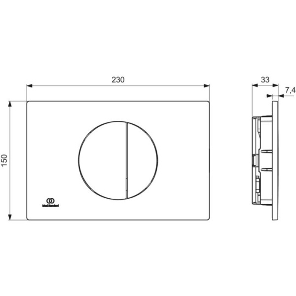 IS Панель смыва Oleas M5 Круглая механическая, двойной смыв, белая глянцевая