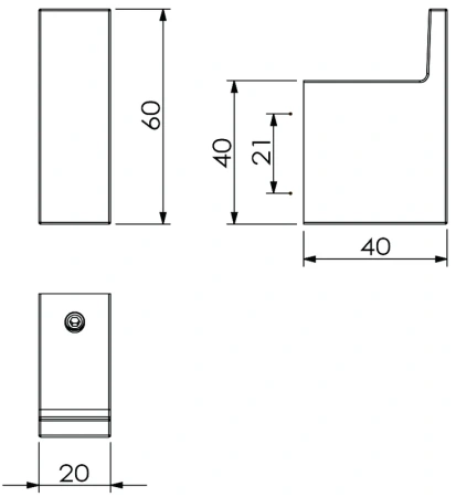 KLUDI VELA C  Крючок, черный матовый