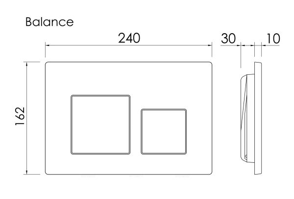 Комплект Подвесной унитаз Ulma Rimless CN4006 + Система инстал. Balance кнопка Square CN121002MB чер