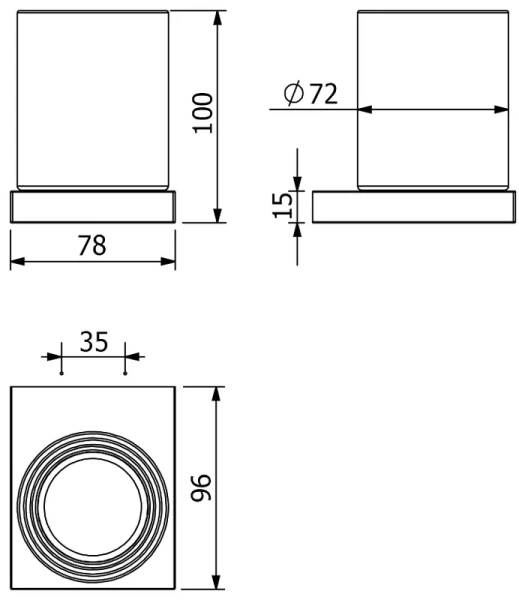 KLUDI VELA C  Держатель со стаканом, брашированное золото