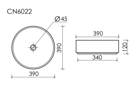 Ceramicanova Умывальник накладной круглый Element 390*390*120мм, зеленый мат.