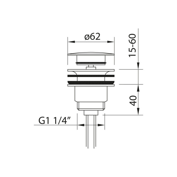Донный клапан CLEVER LEO, универс., 1 1\4, брашированное золото