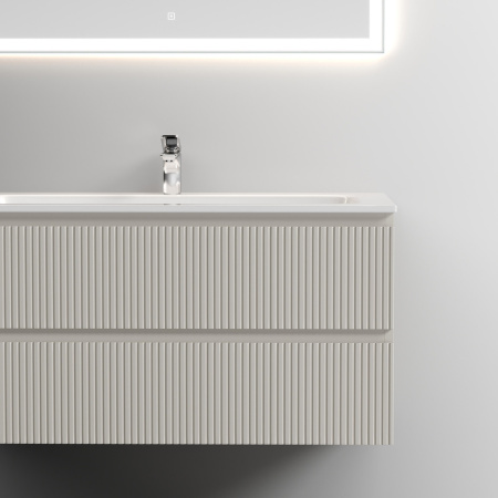 Sancos Тумба подвесная Snob R, левая, два ящика, доводчики скрытого монтажа, 995х445х500 Beige Soft