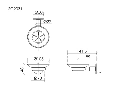 SANCOS Мыльница Base вороненая сталь, арт. SC9031GG