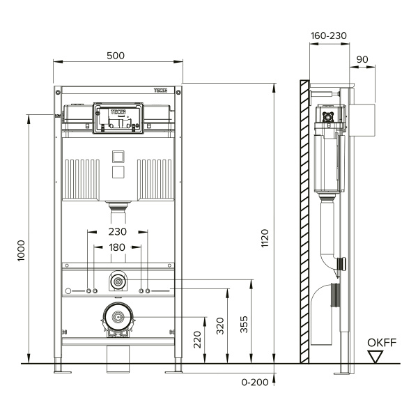 N500413 TECEbase 3.0 Модуль в комплекте с панелью смыва TECEnow белая