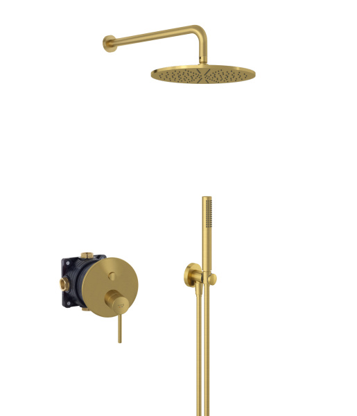 KLUDI BOZZ Комплект для душа  (7 в 1) с кнопочным переключателем, Brushed Gold 
