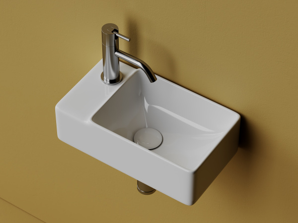 Ceramicanova Умывальник подвесной прямоугольный Element  395*220*125мм, чаша справа