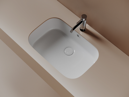 Ceramicanova Умывальник Era прямоугольный 570x395x195 встраиваемый снизу, с отверст.слива-перелива