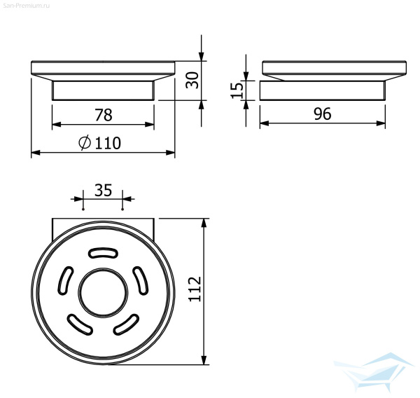 KLUDI-VELA C  мыльница белый матовый