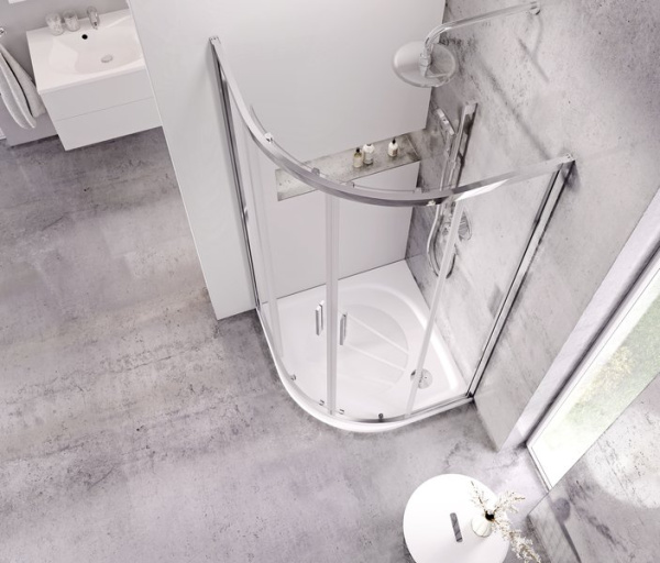 Душевой уголок RAVAK Blix Slim BLSCP4-90 черный профиль, прозрачное стекло