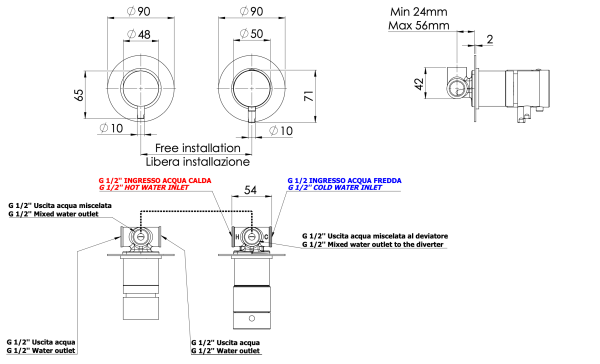 Смеситель термостатический для душа Remer  X Style XT96