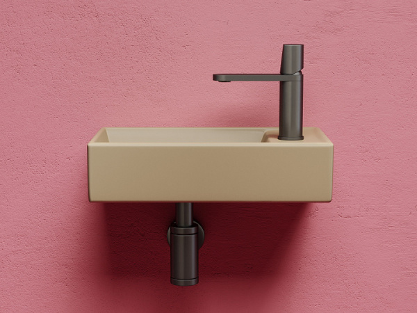 Ceramicanova Умывальник подвесной прямоугольный Element  407*217*100мм, чаша слева, капучино матовый