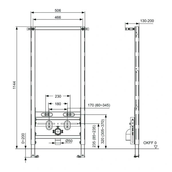 S330000 Застенный модуль TECEspring profil для биде