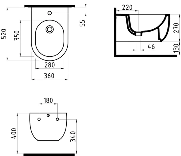 MDBA05201VD1W5000 VOKHA Биде подвесное с гигиеническим покрытием