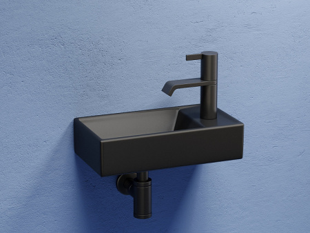 Ceramicanova Умывальник подвесной прямоугольный Element 407*217*100, чаша слева, чер. мат.