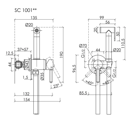 Sancos Гигиенический душ Start, Хром