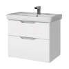 Dreja Q 80 см, Тумба под умывальник подвесная, 2 ящика, белый глянец