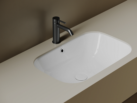 Ceramicanova Умывальник Era прямоугольный 610x405x190 встраиваемый снизу, с отверст.слива-перелива