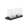 Ravak 10° black Держатель с двумя стаканами (стекло) TD 220.20