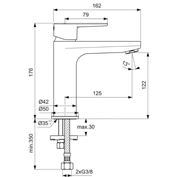 IS CERAFINE O Смеситель для раковины, черный матовый
