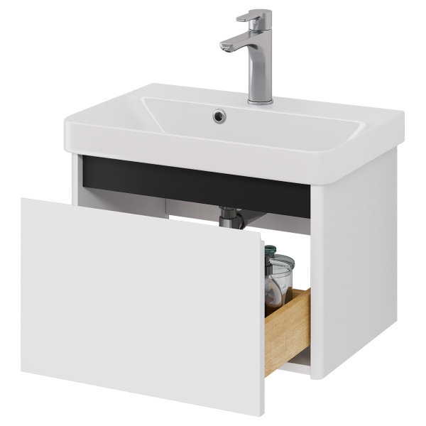 Dreja Luxury, 55 см, Тумба подвесная, 1 ящик,   белый матовый