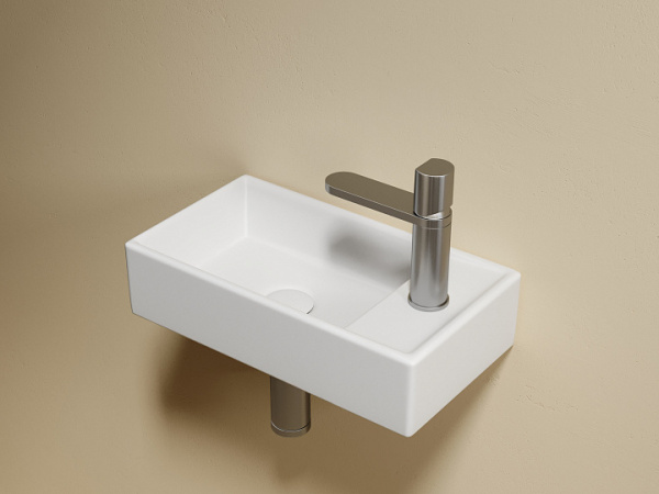 Ceramicanova Умывальник подвесной прямоугольный Element  407*217*100мм, чаша слева, бел. мат.