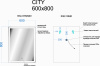 Sancos Зеркало CITY, 600х800 LED подсветка; сенсорный выключатель 