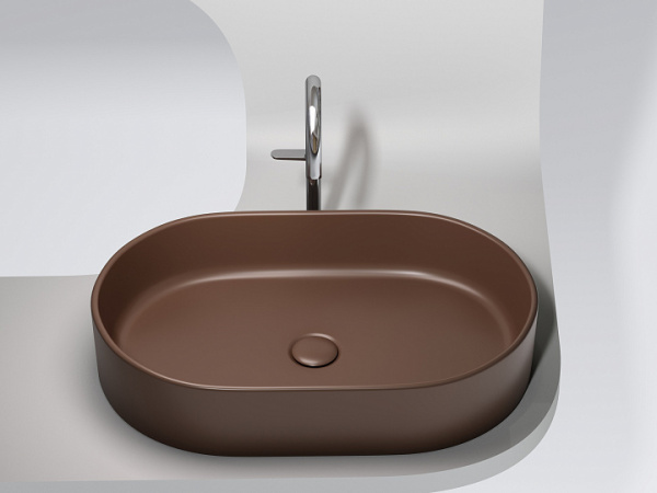 Ceramicanova Умывальник накладной овальный Element 608*385*122мм, темно-коричневый мат.