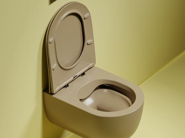 Ceramicanova Унитаз подвесной Modena Rimless с микролифтом, капучино мат.