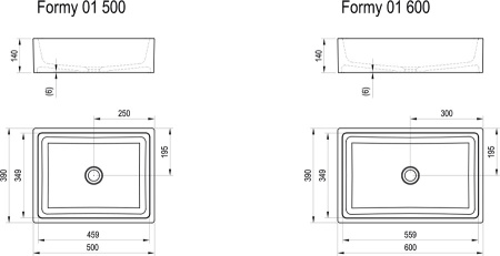Умывальник Ravak FORMY 01 600 D белый 