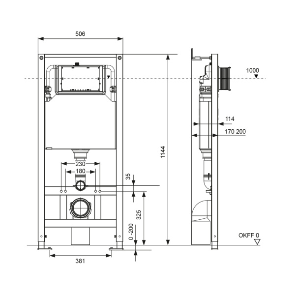 Комплект TECEspring Base, панель смыва LT с круглыми кнопками, хром глянцевый