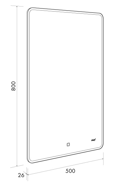 99.9026 POINT Зеркало 50x80 см, LED-подсветка